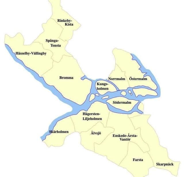 斯德哥尔摩区地图