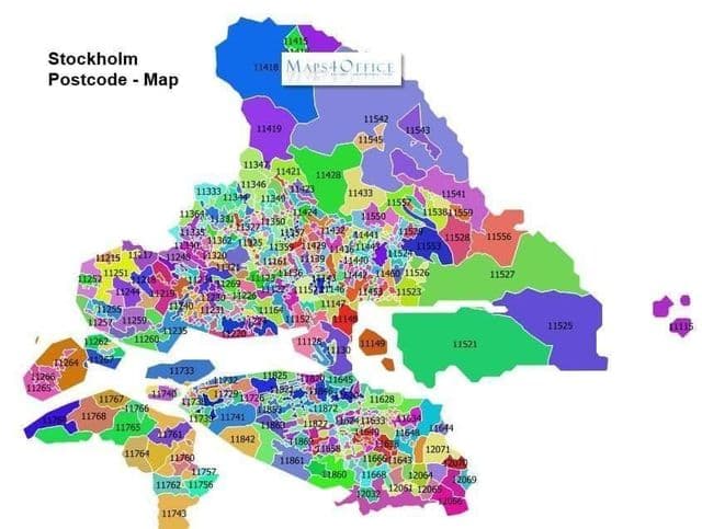 斯德哥尔摩邮编地图