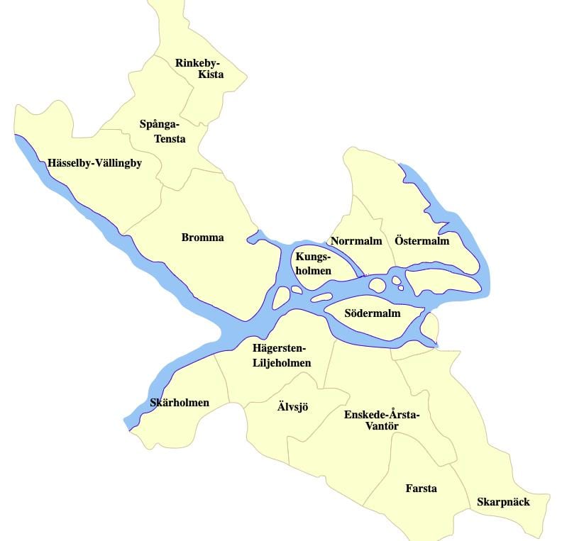 斯德哥尔摩区地图