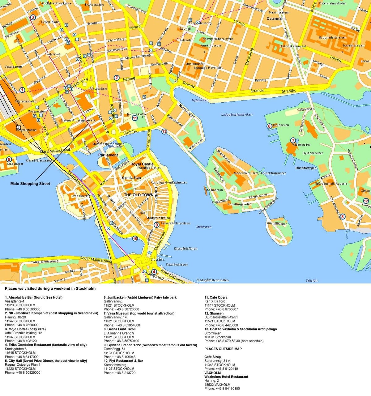 斯德哥尔摩市中心地图